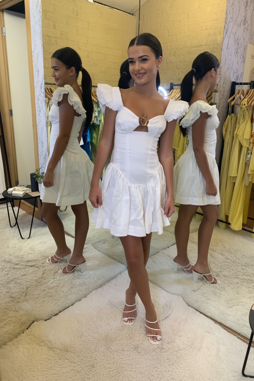 AJE Simone Frill Sleeve Mini